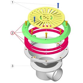Príruba vpuste+tesnenie+skrutky 210 mm