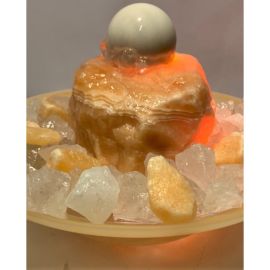 Guľová fontána Kalcitový západ slnka  XL 22 cm